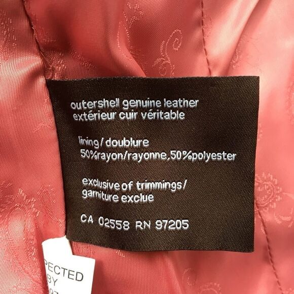 DANIER Leather Moto Biker Jacket Pink XS - Picture 8 of 16